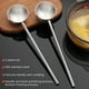 thumbnail image 4 of Cucharón de sopa pequeño SUS304, cuchara profunda de metal de acero inoxidable con boquilla para verter, salsas de mango largo de 2 oz, juego de 2 paquetes (10,5 pulgadas), 4 of 5