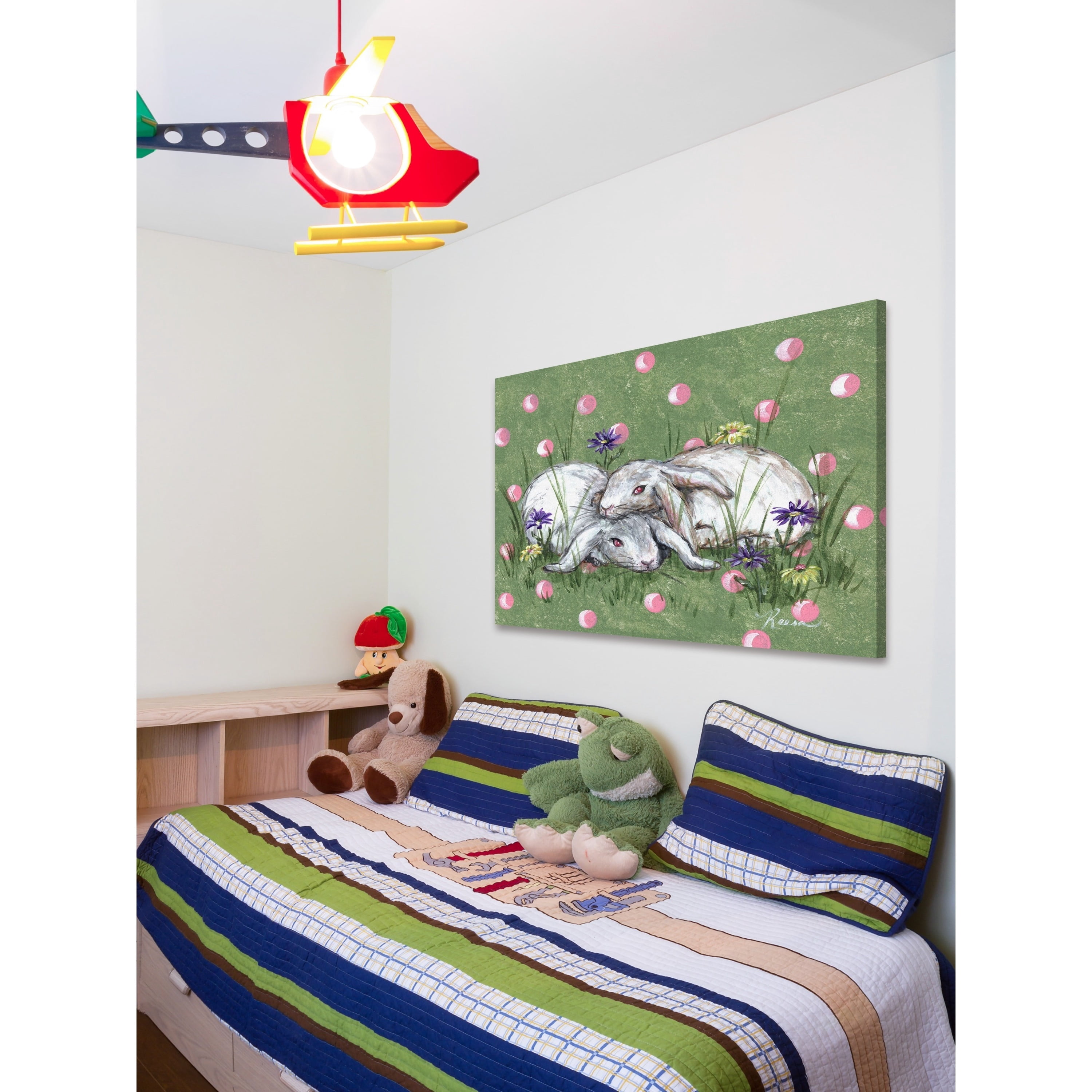 Marmont Hill "Bunny Love" by Reesa Qualia Painting Print on Wrapped Canvas