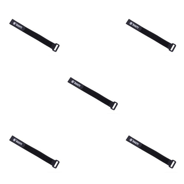 Sonducket Pack de 5 Sujetadores Nylon 25cm Bridas Reutilizables Hebilla Inversa Sujeción Ruedas Fijación Correa Accesorios Negro Negro 5Conjunto