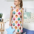 thumbnail image 4 of Balery Donut Camisón de princesa para niñas, pijama de algodón con mangas abullonadas, suave y bonito.-Large, 4 of 6