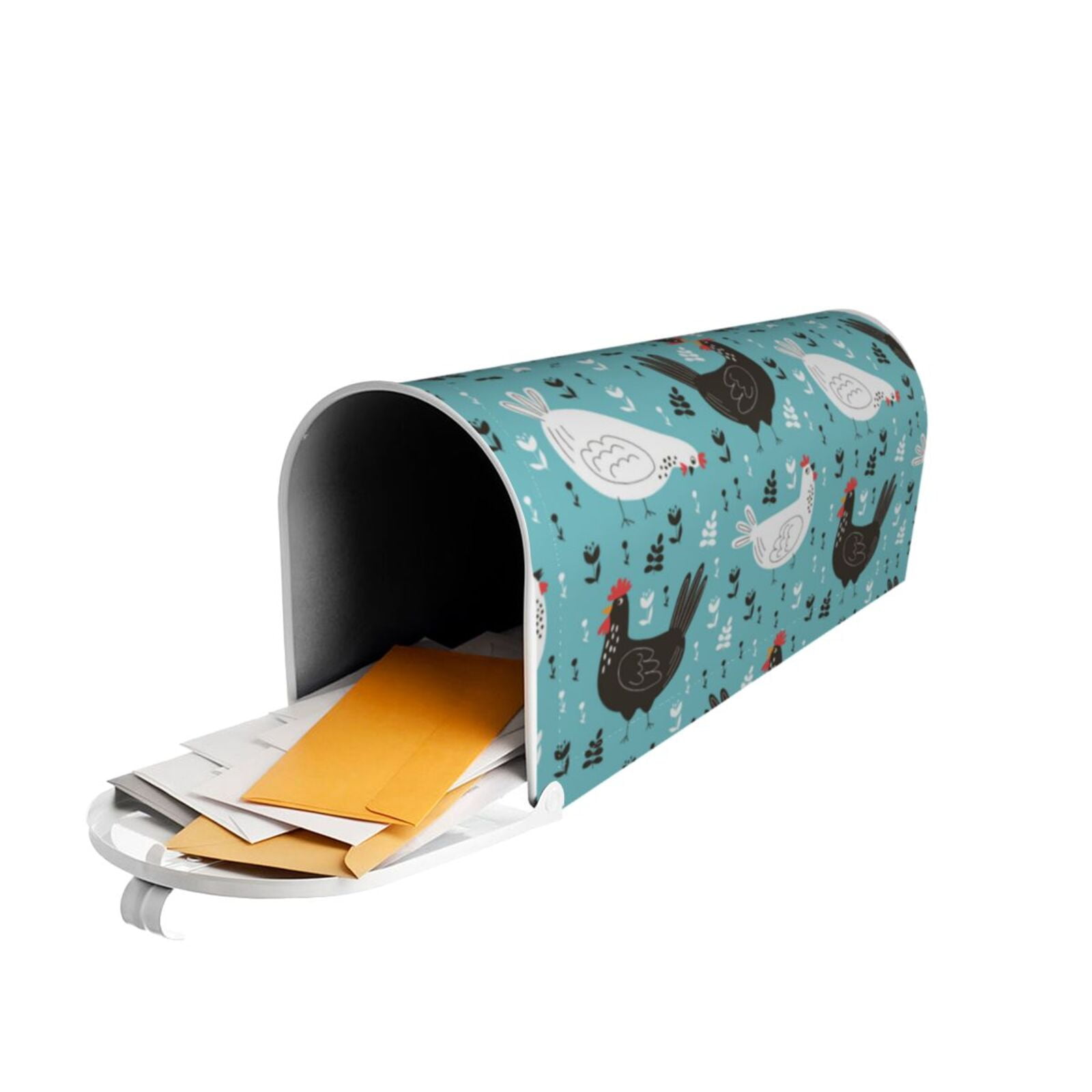 Xecao Lovely Roosters for Mailbox Cover with Magnetic Strips, Waterproof and Sunscreen, Adds a Decorative Touch to Your Garden Yard.