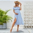 thumbnail image 4 of Maternity Dress Women's Off Shoulder Split A Line Casual Maxi Dress, 4 of 5