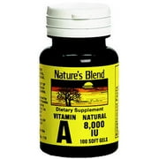 Nature's Blend Vitamin A Softgels, 8000 IU, 100 Count