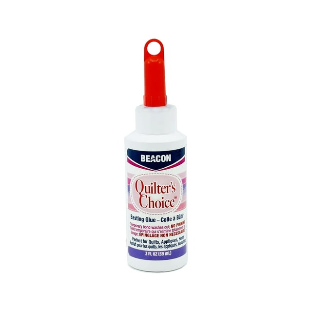 Pegamento para hilvanar BEACON Quilter's Choice: perfecto para proyectos de acolchado, no necesita alfileres ni costuras y es totalmente lavable después de 24 horas, 2 onzas