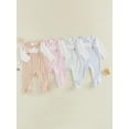 thumbnail image 3 of BemeyourBBs Preemie Newborn Girl Spring Summer Fall Winter Clothes 0 3 6 Months Footed Romper Plaid Fake Two-Piece Long Sleeve Doll Collar Footie Jumpsuit, 3 of 9