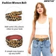 thumbnail image 4 of 2 Pack Women Leather Belts Faux Leather Jeans Belt with Double O-Ring Buckle Size up to 58 inch, 4 of 6