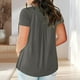 thumbnail image 5 of Tops Henley,Blusa de lentejuelas para mujer, manga corta, cuello en V, camisa de poliéster con brillo, ropa informal para fiestas, sopatenor, 5 of 9