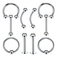 thumbnail image 1 of 10 Piezas Nariz Labio Lengua Ceja Stud Piercing 16g 10mm 6mm Sunnimix Joyería del cuerpo perforado, 1 of 8