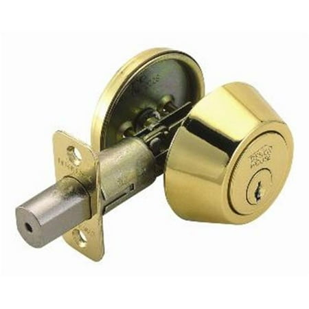 - Single Cylinder 2-Way Latch Deadbolt, Adjustable Backset, Polished Brass Finish
