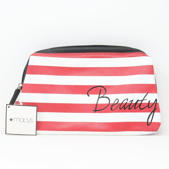 Macy's Trousse de Beauté Rayée Rouge et Blanche / Neuf