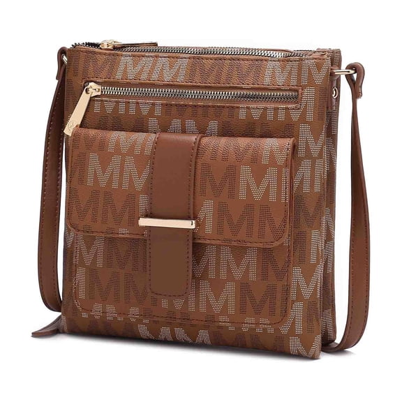 MKF Collection Jeni women’s Crossbody Bag, Signature Vegan Leather Shoulder bag Handbag Purse by Mia K. - Tan