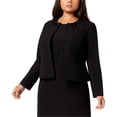 thumbnail image 1 of Kasper Womens Embellished-Collar Blazer Jacket, Black, Plus Size, 18W, 1 of 1