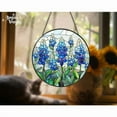thumbnail image 3 of Texas Bluebonnet Suncatcher, Stained Glass Window Hanging, Texas State Flower, Wildflowers Sun Catcher, Mothers Day Gift For Mom Grandma, 3 of 6