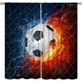 thumbnail image 3 of Football Curtains for Living Room, Kids Boys Sport Theme Window Treatments for Bedroom, Boys American Football Fire Water Ball Decor Drapes 2 Panel Sets,42x63 Inch, 3 of 6
