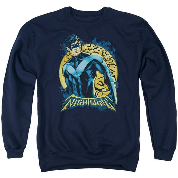 Batman Nightwing Moon Adult Crewneck Sweatshirt Navy