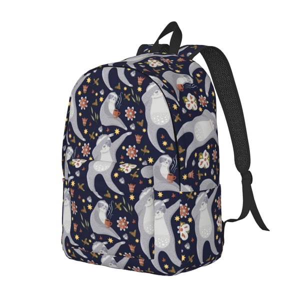 Disketp Sloths Dancing Mochila de Lona Estampada, Mochila Escolar de Viaje Ligera para Estudiantes y Portátil-Small