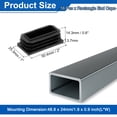 thumbnail image 2 of Uxcell 16 Pcs 2 x 1 Pulgadas Tapones de Extremo Rectangulares para Postes de Tubo Metálico, Patas de Silla, Mesas, Estanterías, Negro, 2 of 6