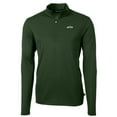 thumbnail image 2 of Men's Cutter & Buck Hunter Green New York Jets Primary Logo Virtue Eco Pique Recycled Quarter-Zip Pullover Top, 2 of 3