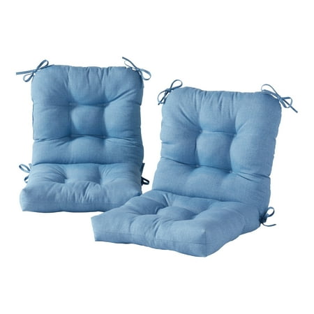 Greendale Home Fashions Outdoor Tufted 42'' x 21'' Chair Cushion, Set of 2, Denim