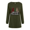 thumbnail image 7 of felwors Womens Christmas Round Neck Sweatshirt Long Sleeve Printed Shirt Dress Oversized Loose Fit Pullover Tops Dark Green, L, 7 of 7