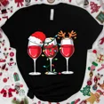 thumbnail image 2 of Camisetas navideñas de vino para mujer, ropa, camisetas divertidas de dibujos animados, camiseta de moda Kawaii, camisetas coreanas para mujer, camisetas navideñas para vino, 2 of 5
