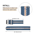 thumbnail image 4 of Uxcell Blue Yellow Nylon Striped Watchband 18mm Width Soft Nylon Strap with Black Buckle, Canvas Watch Band, 4 of 6