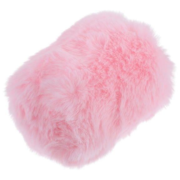 LEORX Slip-on Furry Cover for Microphone Pink Artificial Fur 1Pack Wind Noise Reduction