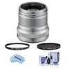 XF 50mm f/2 WR Lens, Silver, Bundle with Hoya 46mm UV+CPL Filter Kit, Cleaning Kit, Cleaning Cloth
