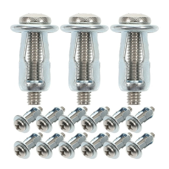 HOMOBABE 15Pcs Silver Hollow Door Anchors Screws Carbon Steel Zinc Plated for Drywall