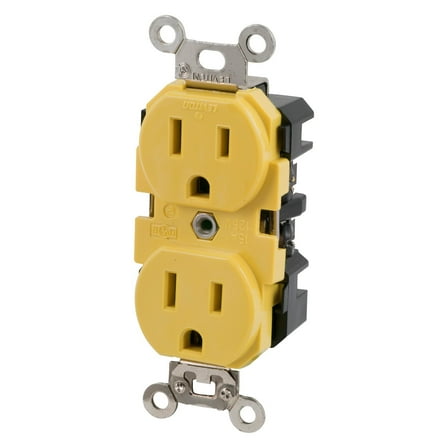 Marinco 5262CRR - 15A 125V Yellow Duplex Receptacle