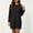 Black, variant on Women's Crew Neck Long Sleeve Tunic Dress, Solid Casual Mini Dress with Pockets, Loose Fit Everyday Sweater Dress for Fall Winter Daily Outfits Gray XL(XL)