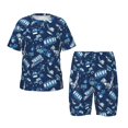 thumbnail image 1 of Fotbe Blue Bus Pijama Estampada de 2 Piezas para Niños – Ropa de Dormir de Manga Corta Cómoda para Niños y Niñas, Camiseta y Shorts de Algodón-Medium, 1 of 6