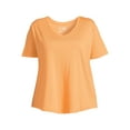 thumbnail image 5 of Terra & Sky Women's Plus Size V-Neck Tee with Short Sleeves, 5 of 5