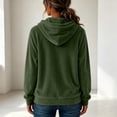 thumbnail image 5 of Staron Women's Hoodie Soft Hooded Long Sleeve V Neck Solid Casual Comfy Loose Pullover Sweatshirt Army Green L, 5 of 5