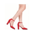thumbnail image 5 of Women Point Toe Chunky Heeled Pumps Ankle Strap Pumps High Heel Ankle Strap Pump, 5 of 5