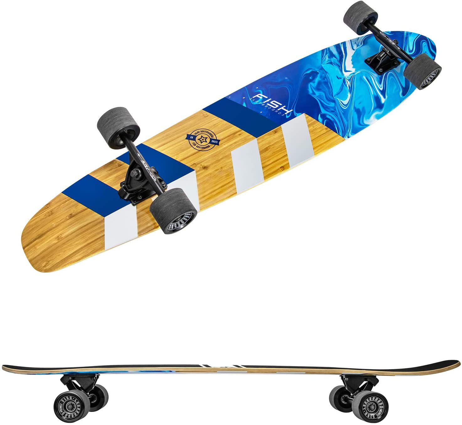Complet 41-Inch Downhill Longboard Skateboard Through Deck 8 Ply Canadian Maple