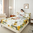 thumbnail image 4 of Castle Fairy Floral Sunflowers Twin Sheet Sets 3pcs for Boys Girls,Flying Butterflies Twin Fitted Sheet Microfiber,Old Barn Door Breathable Flat Sheet,Lightweight Room Decor, 4 of 7
