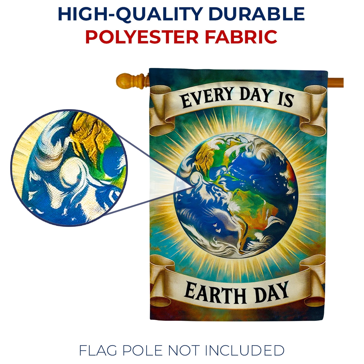 America Forever Earth Day House Flag Double Sided, 28 x 40 inch Every Day Earth Day Environment Awareness Flag, Eco Friendly Outdoor Decor, Environmental Protection Yard Flag