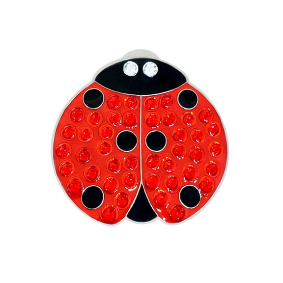 Lady Luck Ladybug Ball Marker adorned with Crystals from Swarovski® with Magnetic Hat Clip