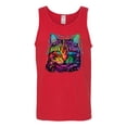 thumbnail image 2 of Wild Bobby, If You're Nice I Might Let You Live With Me Colorful Cat Animal Lover Mens Graphic Tank Top, Red, Large, 2 of 3