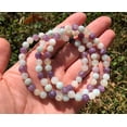 thumbnail image 2 of Natural Lepidolite, Moonstone & Amazonite 8mm Round Shape Smooth Cut Beads Stretchable Bracelet for Men & Women., 2 of 3