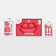 ezpz Happy Mat - One-piece silicone placemat + plate (Coral)