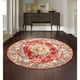 thumbnail image 1 of Alfombra Turca Decorativa Redonda Vintage Magenta Rooted Para Sala Recámara Cocina Hotel Oficina 150x150 cm, 1 of 4