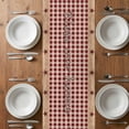 thumbnail image 4 of Table Runner 72 Inches Long for Kitchen Dining, Texas Star Farmhouse Dresser Scarf Farmhouse, Dining Table Decorations for Wedding/Parties, Rustic Red Plaid Berry Wooden 13 x 72 In, 4 of 8