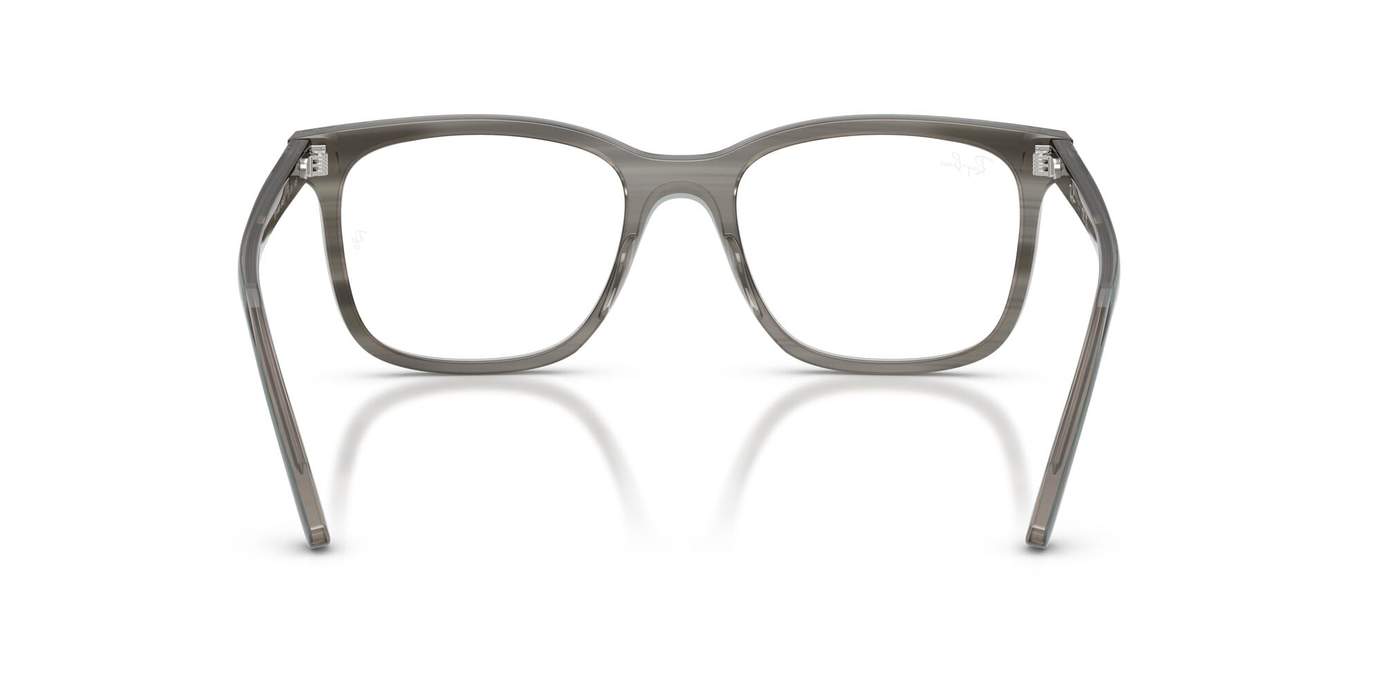 Ray-Ban Unisex Size 51 Square Eyeglasses, Polished Striped Grey/Demo Lens