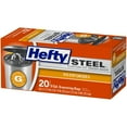 thumbnail image 2 of Hefty Steel Custom Fit G Size Drawstring Trash Bags, Black, Unscented, 8 Gallon, 20 Count, 2 of 3