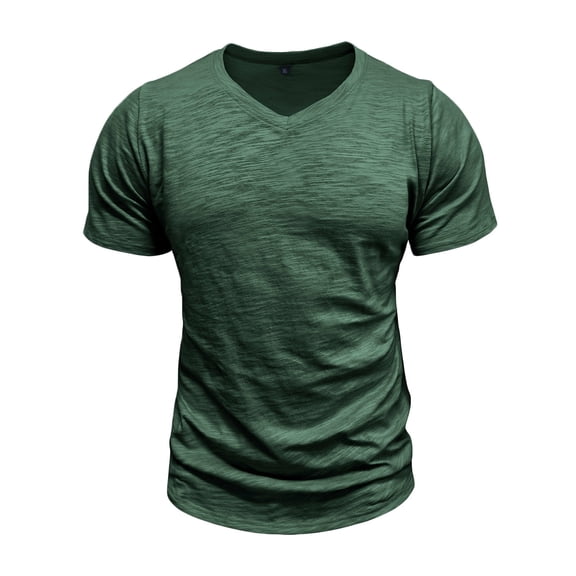 Mens T Shirts Short Sleeve V Neck Casual Classic Shirts Summer Solid Color Stretchy Regular Fit Lightweight Tees Size S-3XL