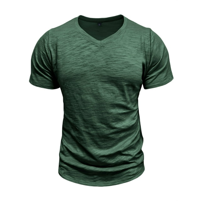 Blusas y camisas de manga corta con cuello en V para hombre, blusas casuales de moda con cuello en V, color liso, de manga corta, blusas, camisas, blusas para hombre