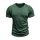 thumbnail image 1 of Blusas y camisas de manga corta con cuello en V para hombre, blusas casuales de moda con cuello en V, color liso, de manga corta, blusas, camisas, blusas para hombre, 1 of 7