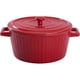thumbnail image 1 of Colorful ceramic pot with lid 1 quart ceramic casserole dish for oven baking, red., 1 of 5